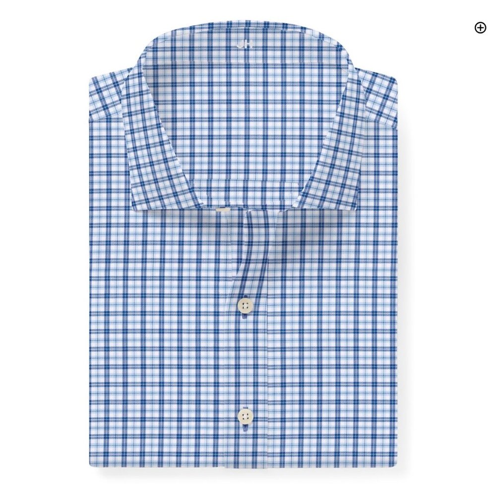 Mens dress shirt - Navy and Light Blue Bold Check. 16.5 34/35